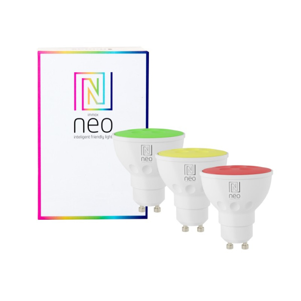 komplekts 3x viedā spuldze LED GU10 4,8W RGB + CCT krāsa un balts, aptumšojams, zigbee