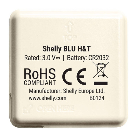 Temperatūras un mitruma sensors Shelly Blu H&T Black (ziloņkaula krāsa)