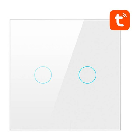 Viedais gaismas slēdzis ZigBee LZTS02-EU-W2 2 virzienu, neitrāls TUYA (balts) Avatto