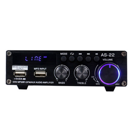 Blitzwolf AS-22 audio pastiprinātājs, 45W, Bluetooth 5.0, USB + tālvadības pults (melna)